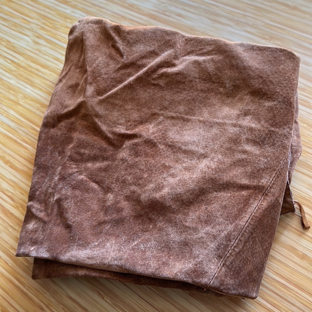 100% LEATHER brown suede women’s size 8 brown fully-lined pants - Picture 8 of 8